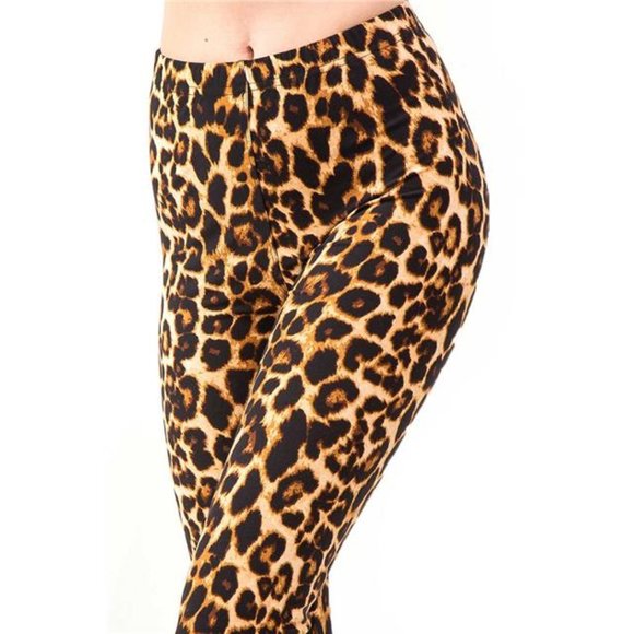 (Plus) Curvy Leopard Print Peachskin Leggings - Picture 2 of 4